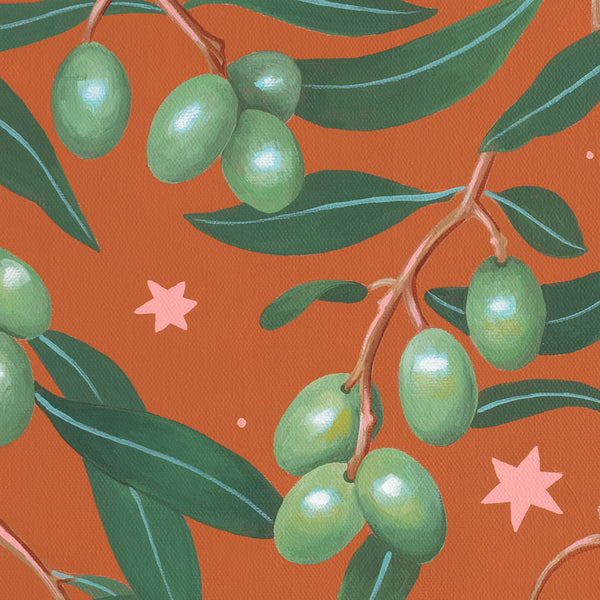 Original Artwork - Opulent Olives - Close Up