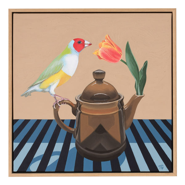 Original Artwork - The Finch & The Teapot