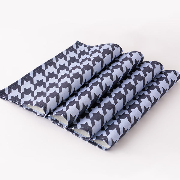 Blue Houndstooth Luncheon Napkin Set - 4 Pack
