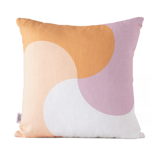 Lilac Cinnamon Swirl Linen Cushion Cover