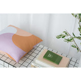 Lilac Cinnamon Swirl Linen Cushion Cover - In Situ - Close Up