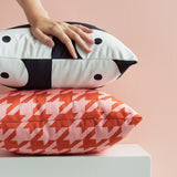 Pink Houndstooth & Ying & Yang Velvet Cushion Covers - Side View