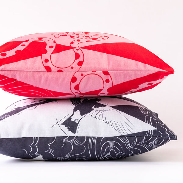Snazzy Snakes & Afternoon Rain Cushion - Side View