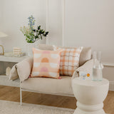 Sunset Starburst Peach Linen Cushion Cover - In Situ