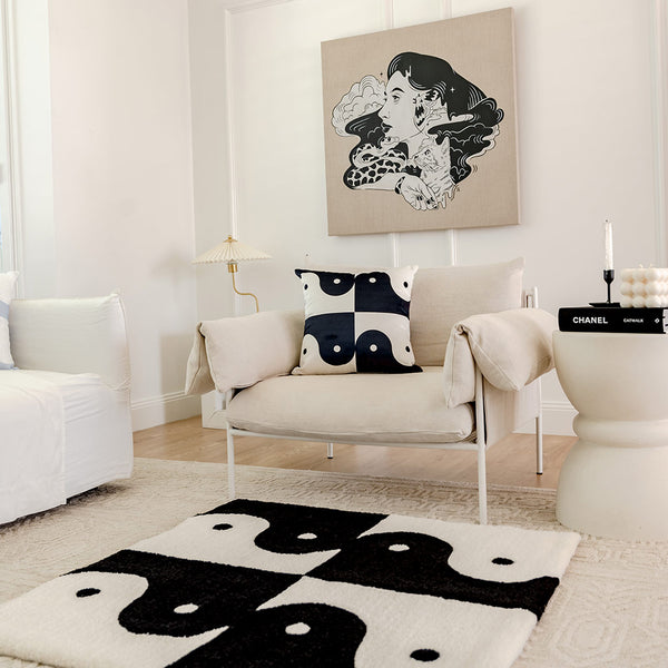 Yin And yang Handmade Wool Rug - In Situ